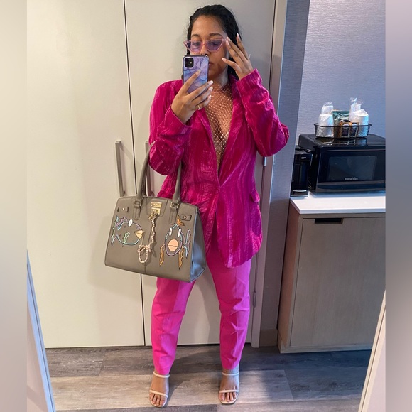 VanRahDesign hand painted BCBG purse with lock —Painting “Off the Hook” - Picture 17 of 17